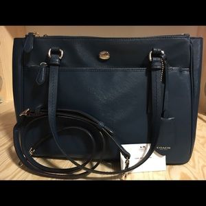 Coach Convertible Teal Leather Satchel